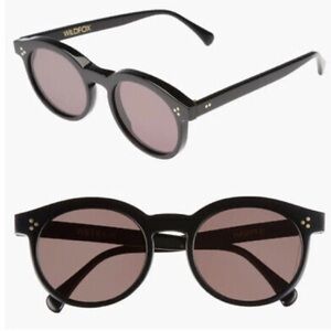 NWT Wildfox Harper Black Sunglasses Classic Round , NEW with case and cloth